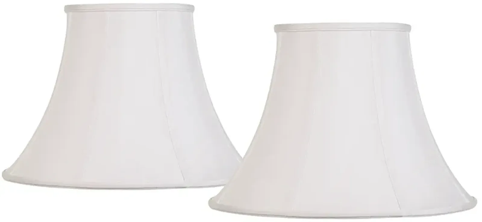 White Fabric Set of 2 Bell Lamp Shades 9x18x13 (Spider)