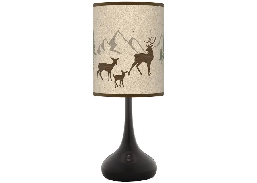 Giclee Gallery Black Droplet 23 1/2" Deer Lodge Table Lamp