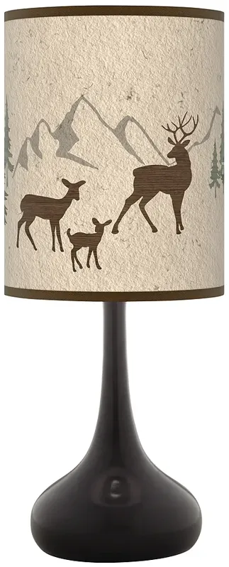 Giclee Gallery Black Droplet 23 1/2" Deer Lodge Table Lamp