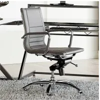 Dirk Gray Low Back Adjustable Swivel Office Chair