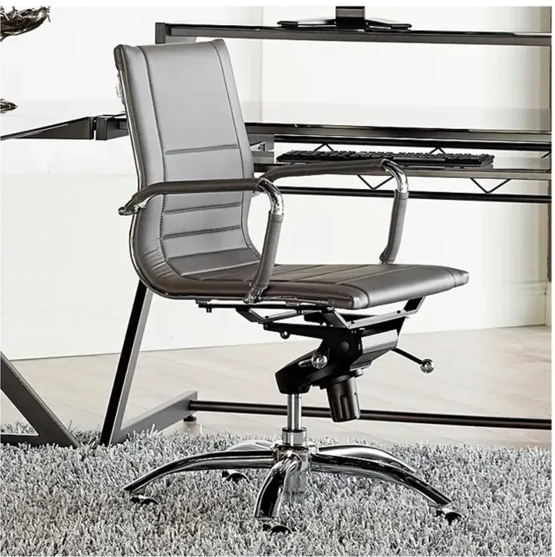 Dirk Gray Low Back Adjustable Swivel Office Chair