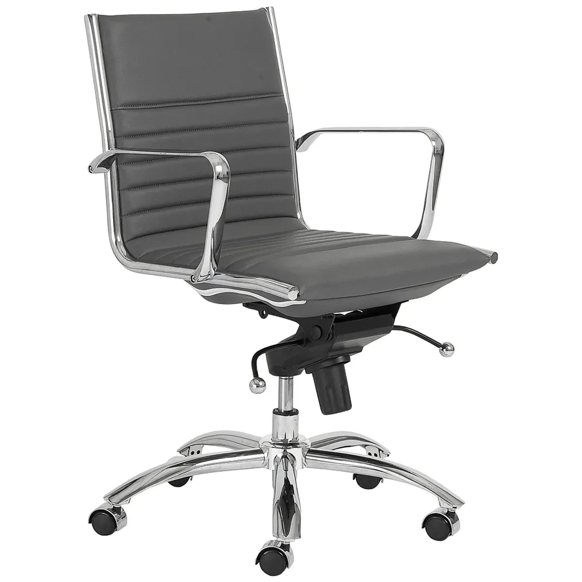 Dirk Gray Low Back Adjustable Swivel Office Chair