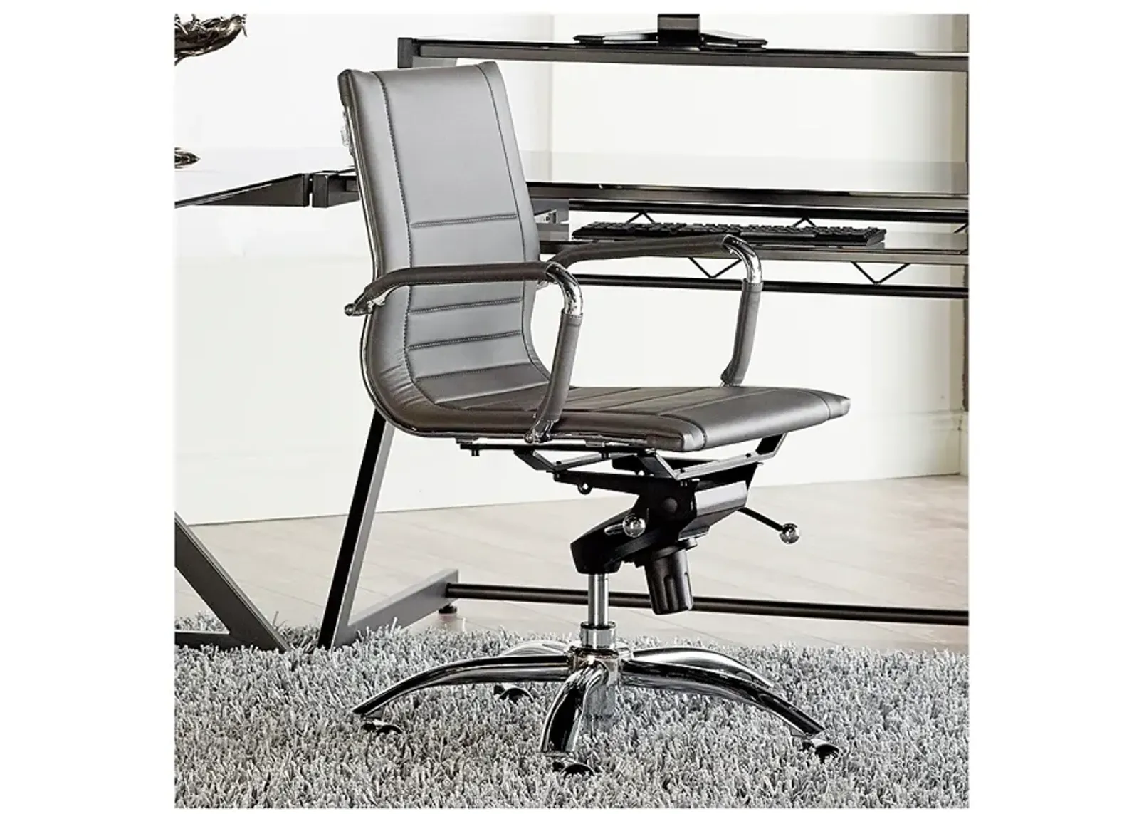 Dirk Gray Low Back Adjustable Swivel Office Chair