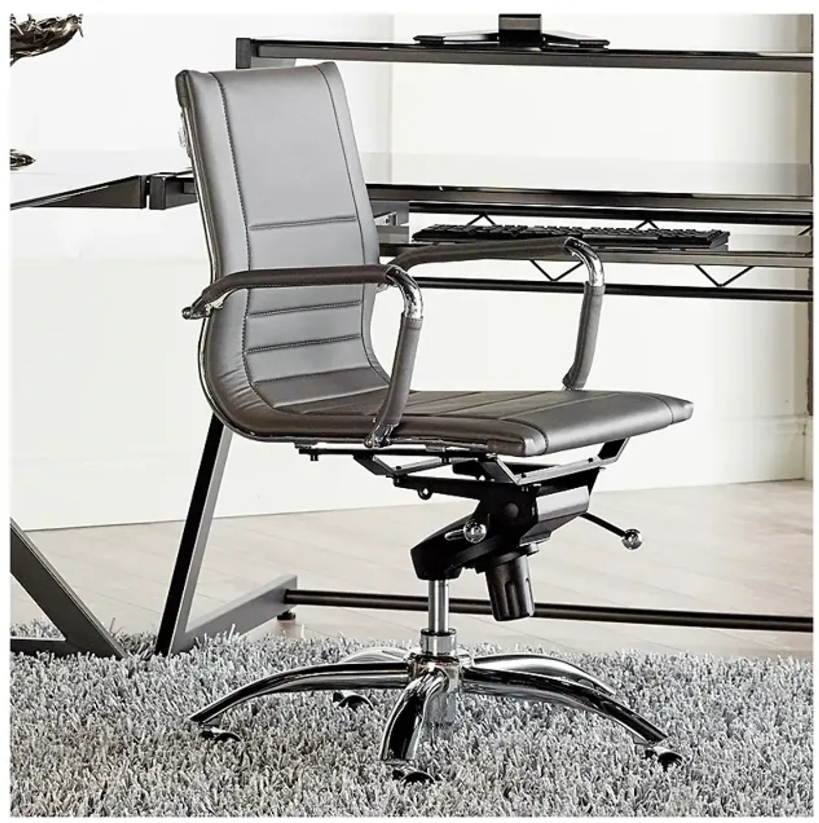 Dirk Gray Low Back Adjustable Swivel Office Chair