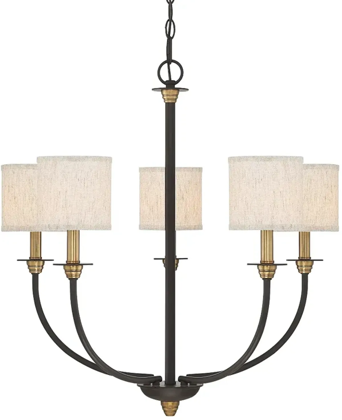 Audley 5-Lt Old Bronze Shaded Chandelier