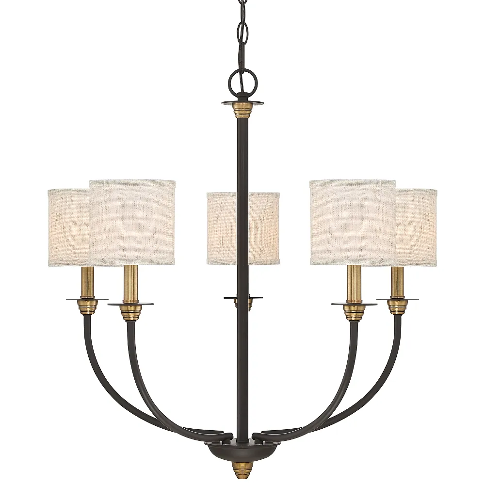 Audley 5-Lt Old Bronze Shaded Chandelier