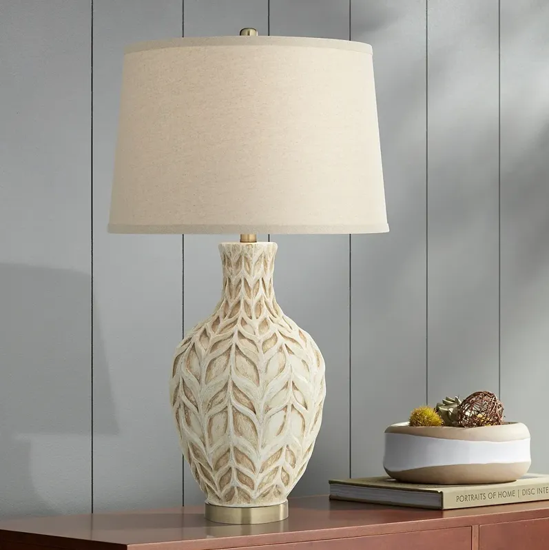 Regency Hill Havana 29 1/2" High Eggshell Vine and Leaf Table Lamp