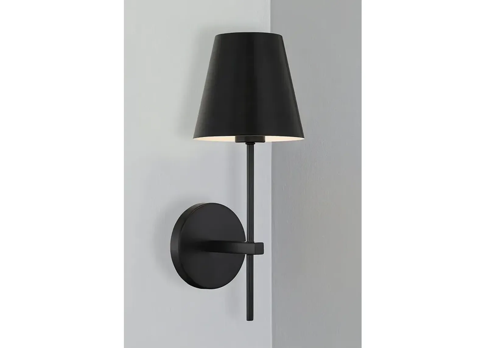 Crystorama Xavier 15" High One Light Modern Matte Black Wall Sconce