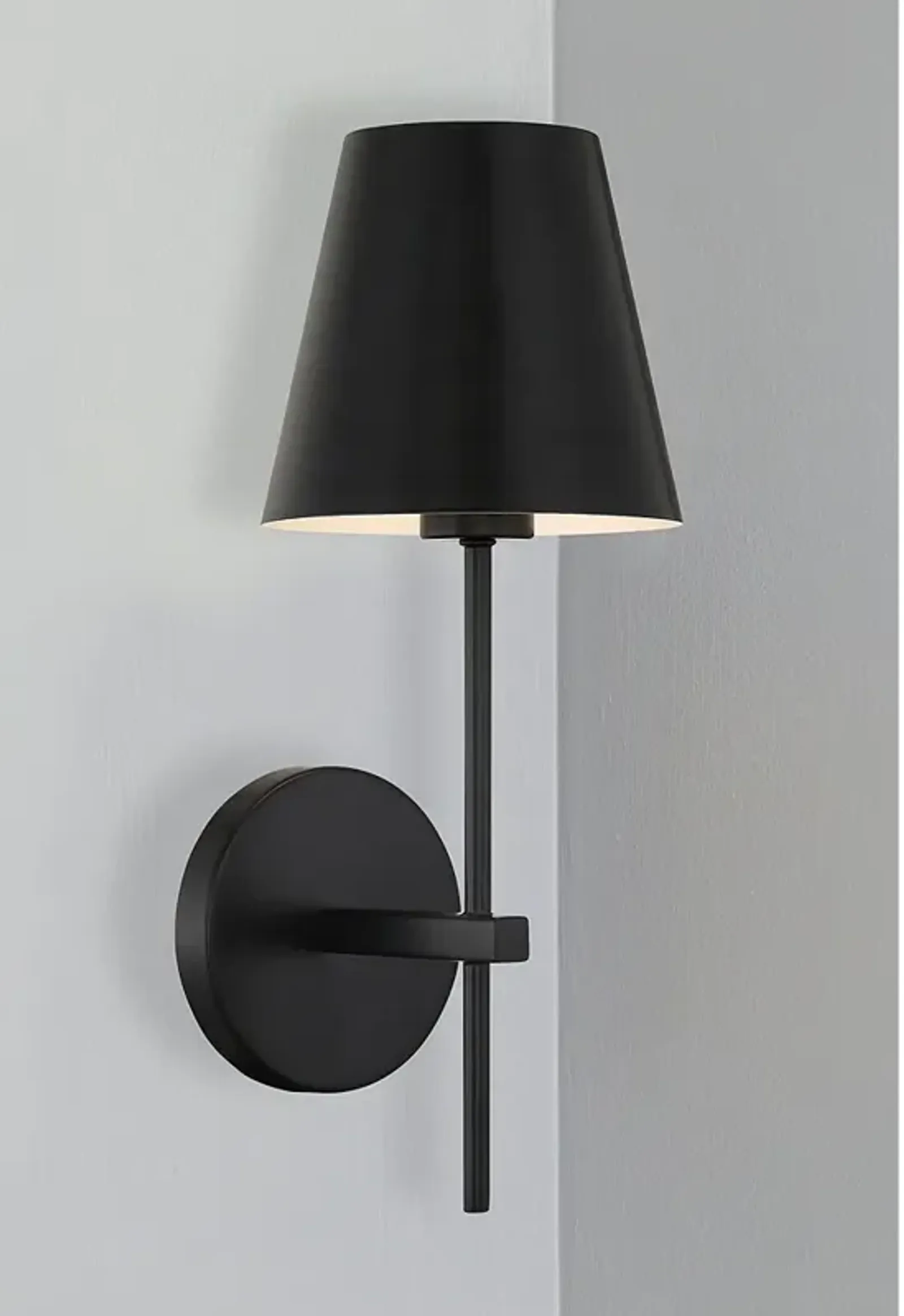 Crystorama Xavier 15" High One Light Modern Matte Black Wall Sconce