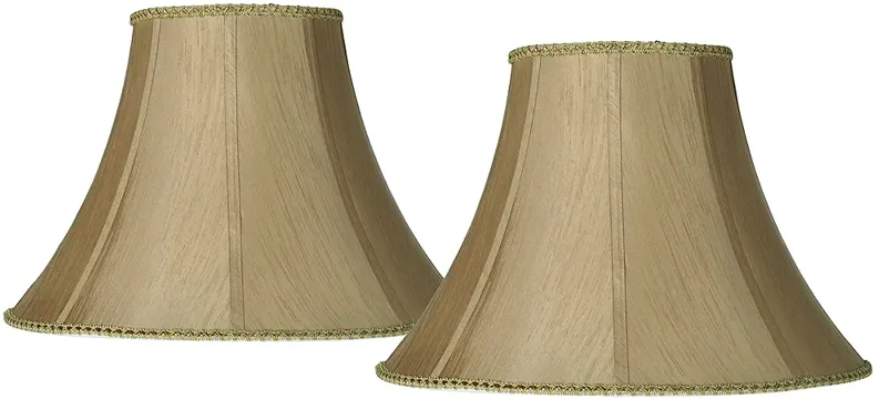 Earthen Gold Fabric Set of 2 Lamp Shades 8x18x13 (Spider)