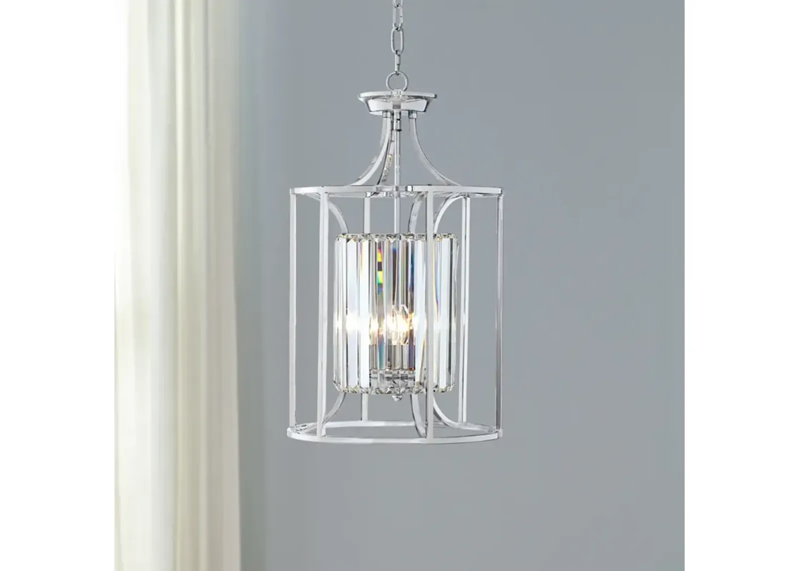 Possini Euro Soraya 13 3/4" Wide Chrome and Crystal Pendant Light