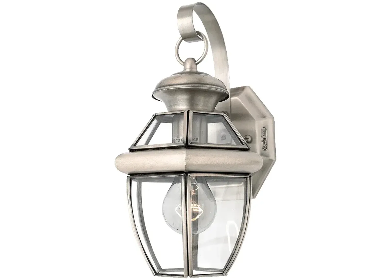 Quoizel Newbury 11.5" Pewter Traditional Lantern Outdoor Wall Light