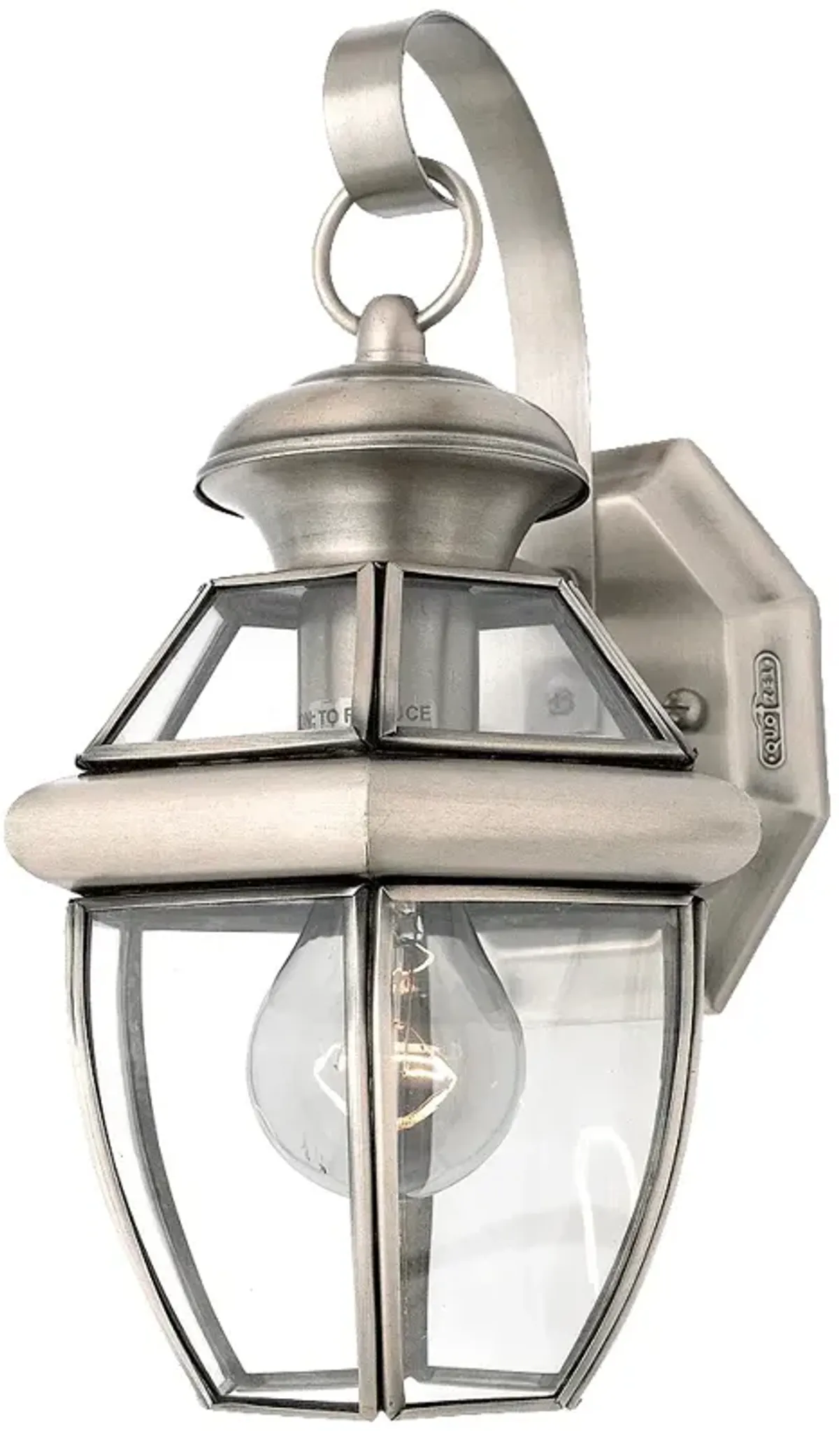 Quoizel Newbury 11.5" Pewter Traditional Lantern Outdoor Wall Light