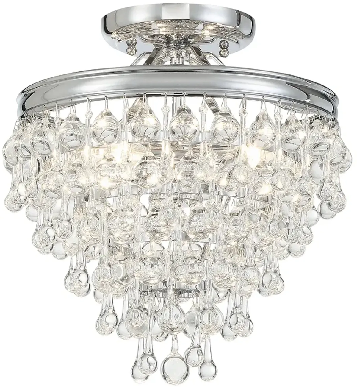 Crystorama Calypso 12" Wide Polished Chrome Ceiling Light