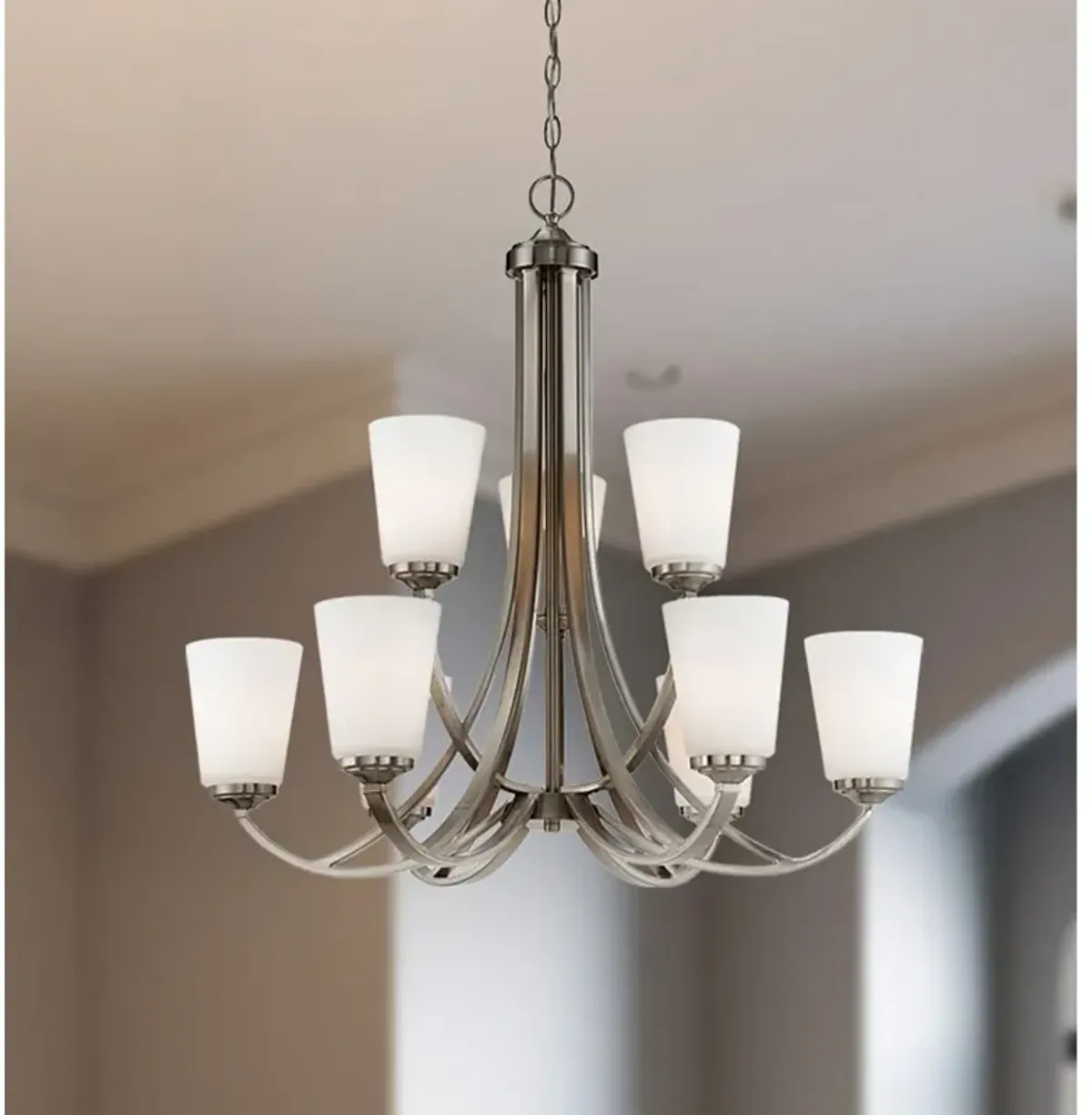 Minka-Lavery Overland Park 30" Wide 9-Light Brushed Nickel Chandelier