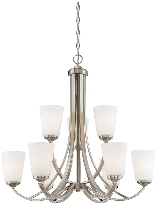 Minka-Lavery Overland Park 30" Wide 9-Light Brushed Nickel Chandelier