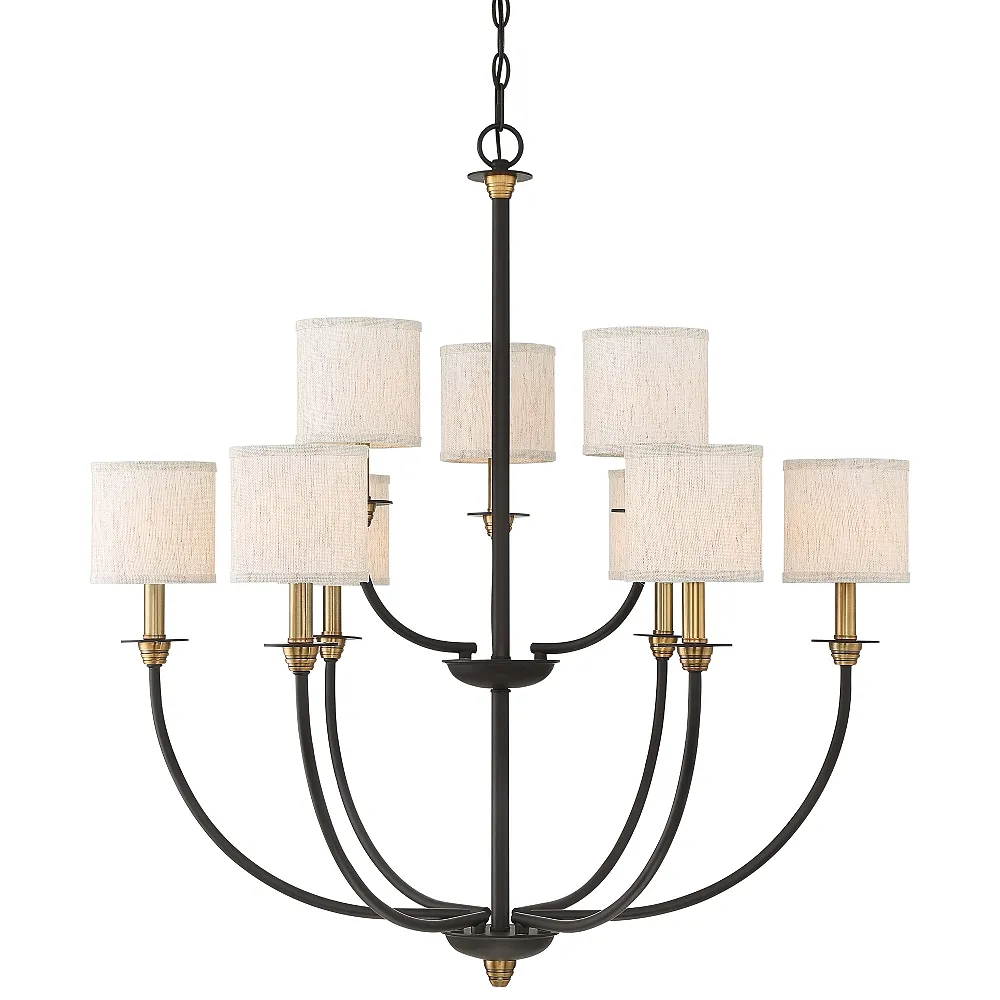 Quoizel Audley 33" Wide Old Bronze 9-Light Chandelier