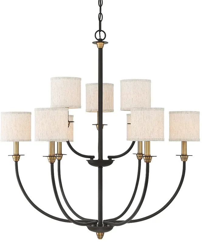 Quoizel Audley 33" Wide Old Bronze 9-Light Chandelier