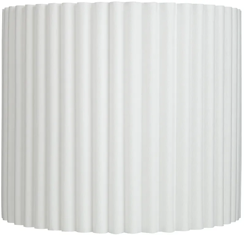 White Linen Pleated Drum Lamp Shade 13.75x13.75x12 (Spider)