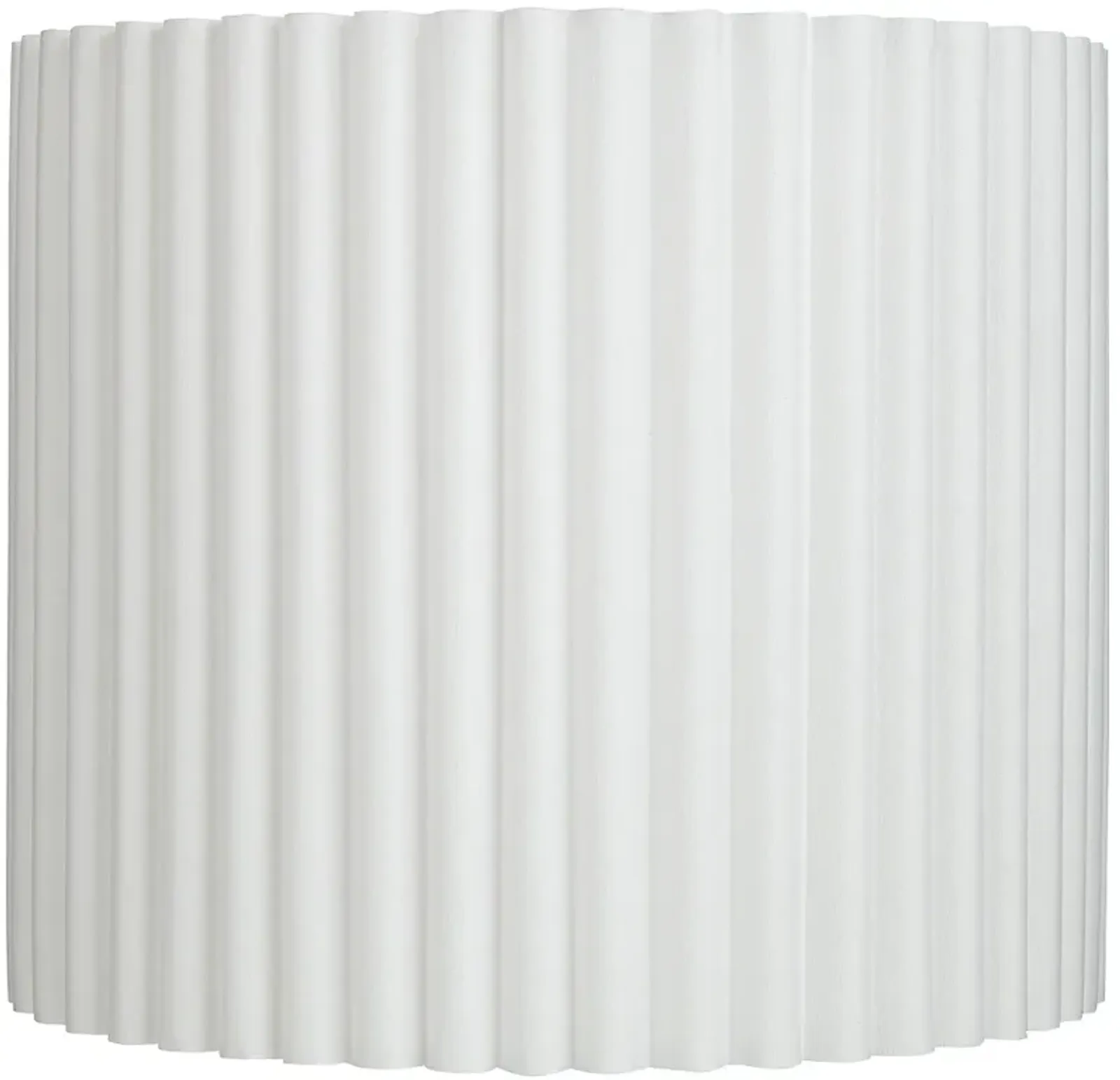 White Linen Pleated Drum Lamp Shade 13.75x13.75x12 (Spider)