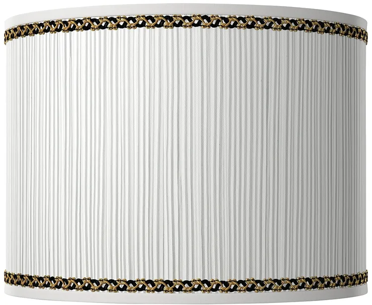 Faux Pleated Giclee Print Lamp Shade with Real Trim 13.5x13.5x10 (Spider)