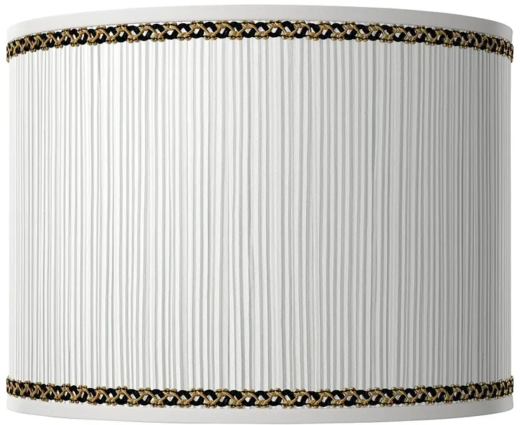 Faux Pleated Giclee Print Lamp Shade with Real Trim 13.5x13.5x10 (Spider)