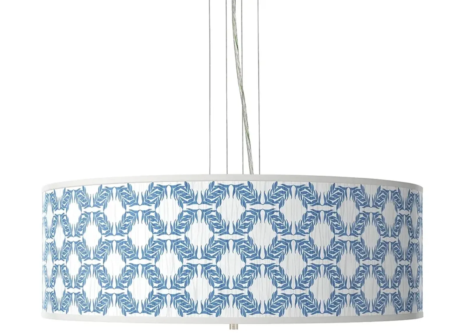 Giclee Gallery 24" Wide 4-Light Blue Leaf Symmetry Pendant Chandelier