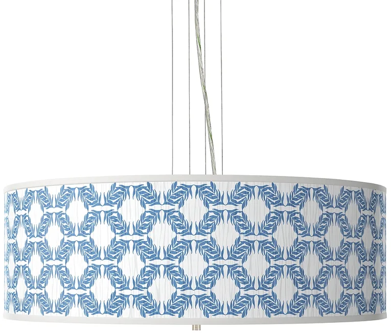 Giclee Gallery 24" Wide 4-Light Blue Leaf Symmetry Pendant Chandelier