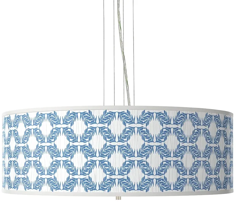 Giclee Gallery 24" Wide 4-Light Blue Leaf Symmetry Pendant Chandelier