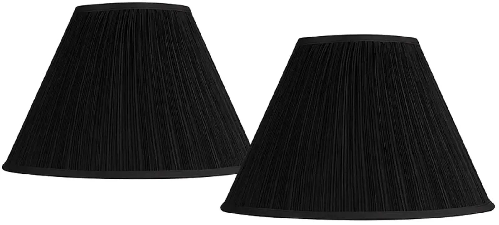 Black Fabric Set of 2 Drum Lamp Shades 7x17 x11.5 (Spider)