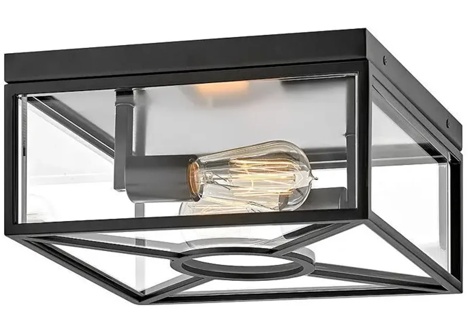 Outdoor Brixton-Medium Flush Mount-Black