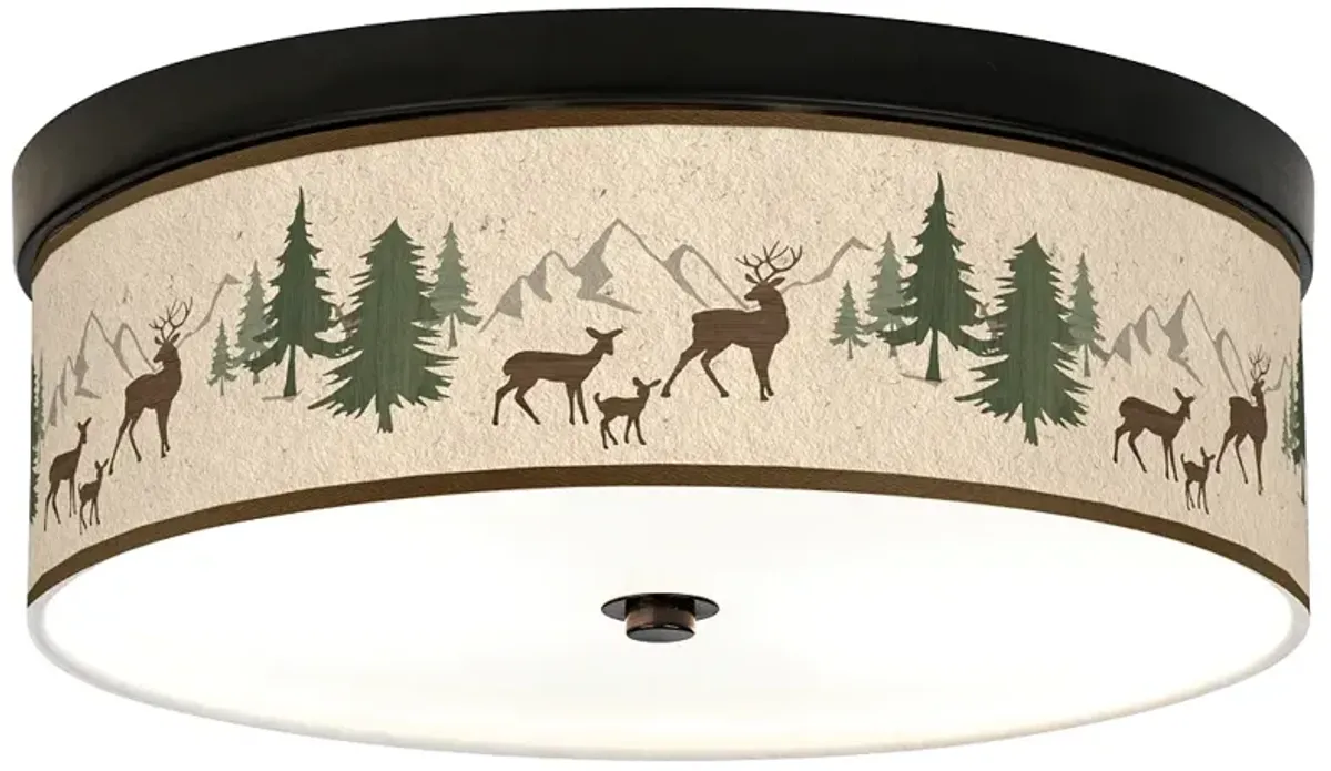 Deer Lodge Giclee Energy Efficient Bronze Ceiling Light