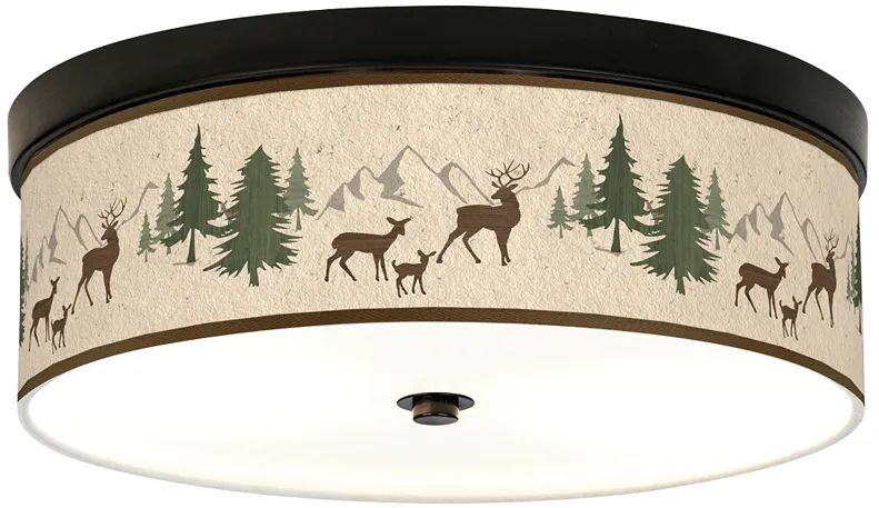 Deer Lodge Giclee Energy Efficient Bronze Ceiling Light