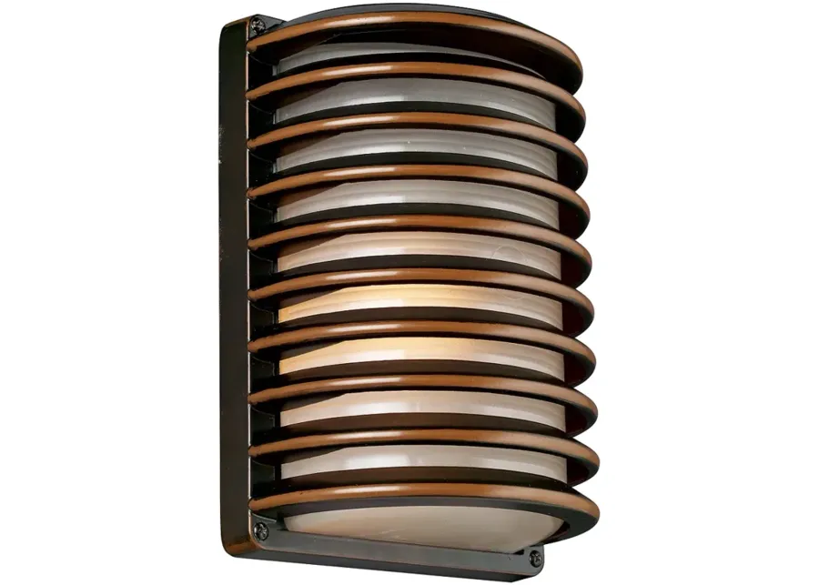 John Timberland Bronze Grid 10" High Wall Sconce