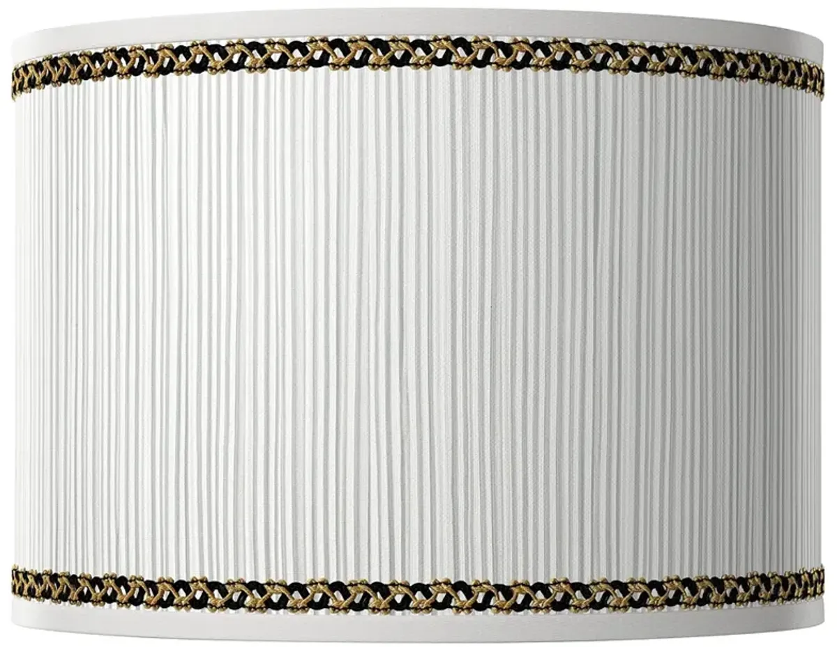 Faux Pleated Giclee Print Lamp Shade with Real Trim 12x12x8.5 (Spider)