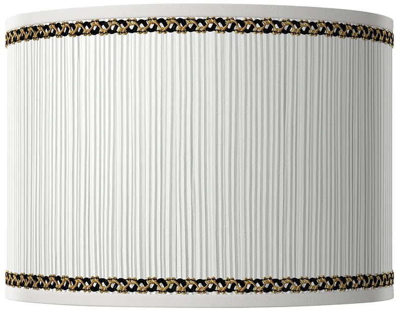 Faux Pleated Giclee Print Lamp Shade with Real Trim 12x12x8.5 (Spider)