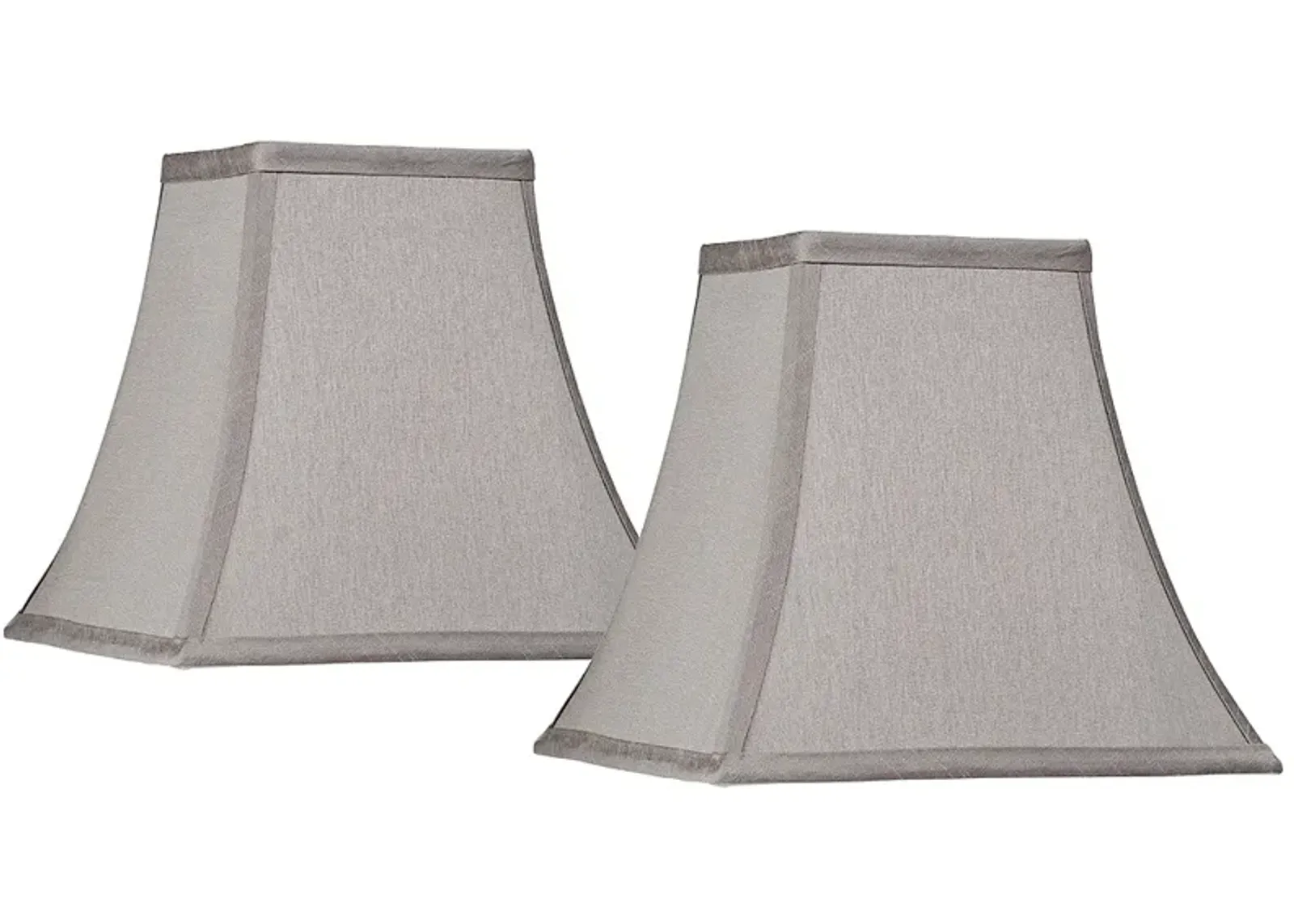 Pewter Gray Set of 2 Square Lamp Shades 5.25x10x9.5 (Spider)