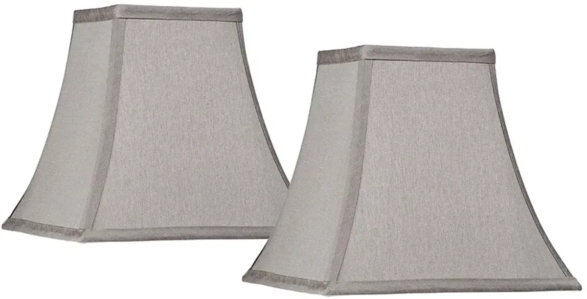 Springcrest Pewter Gray Set of 2 Square Lamp Shades 5.25x10x9.5 (Spider)