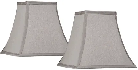 Pewter Gray Set of 2 Square Lamp Shades 5.25x10x9.5 (Spider)