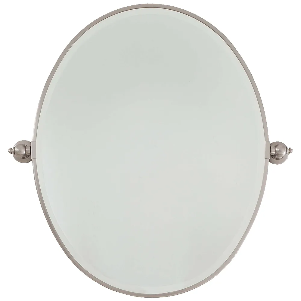 Minka-Lavery Pivoting Mirrors 31-inch Brushed Nickel Oval Mirror