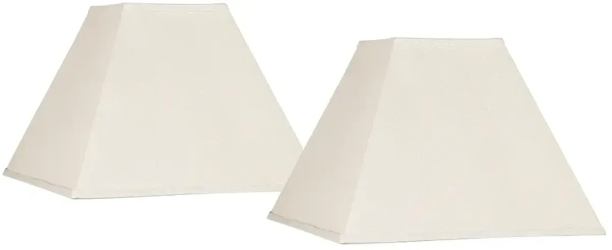 Springcrest Beige Linen Set of 2 Square Lamp Shades 7x17x13 (Spider)