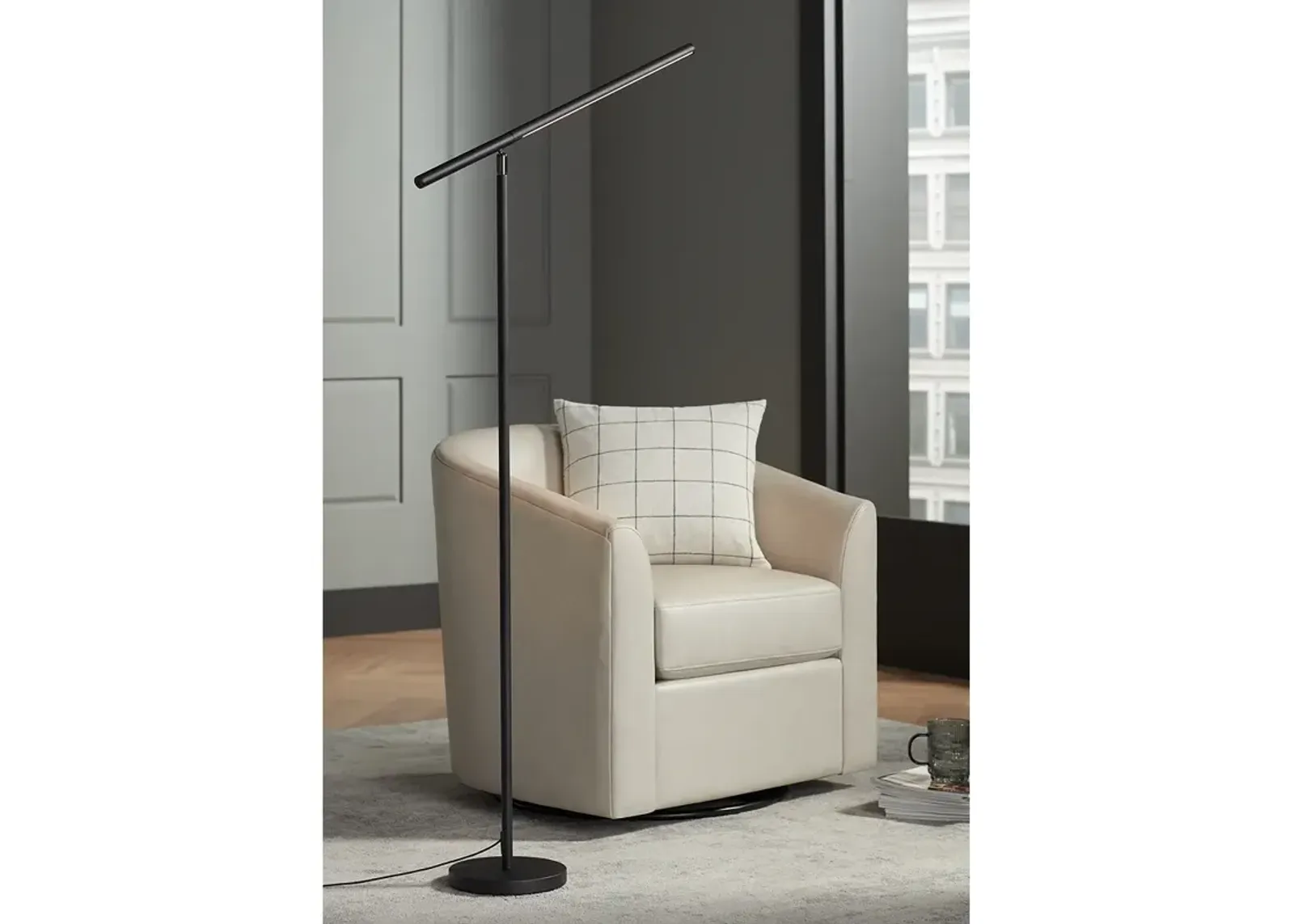 Possini Euro Banner 65 1/2" High Black LED Sensor Floor Lamp