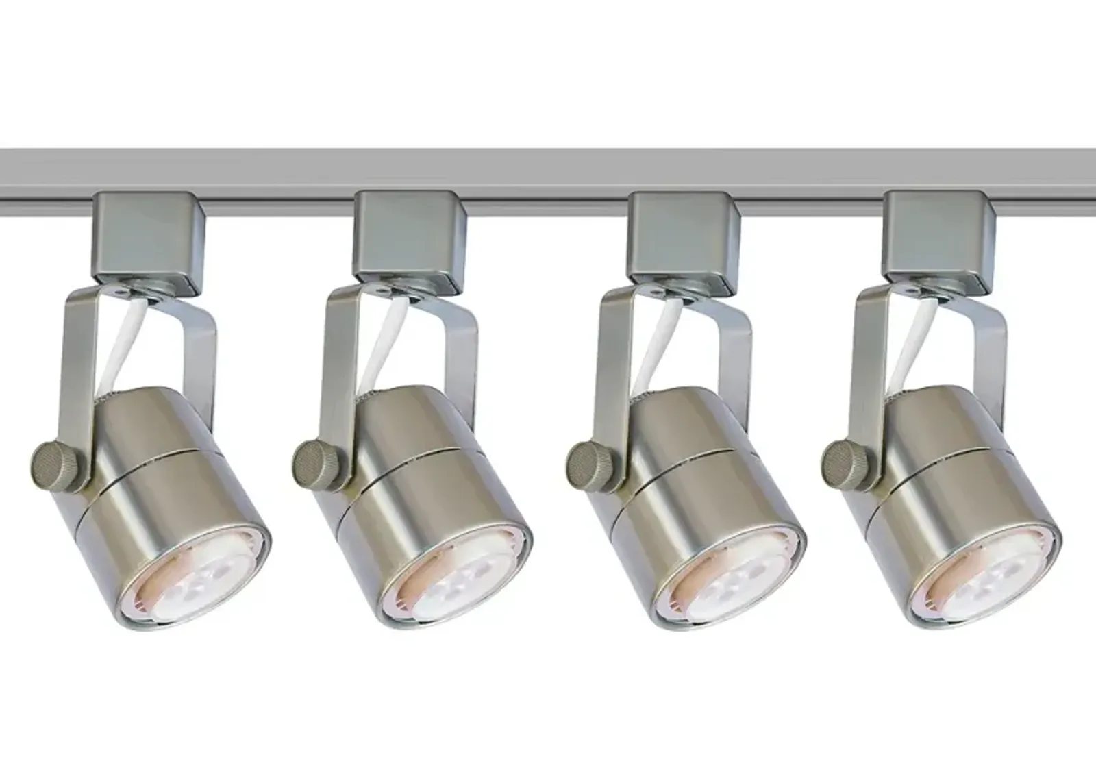 Draper 4-Light Nickel Swivel Floating Canopy LED Track Kit