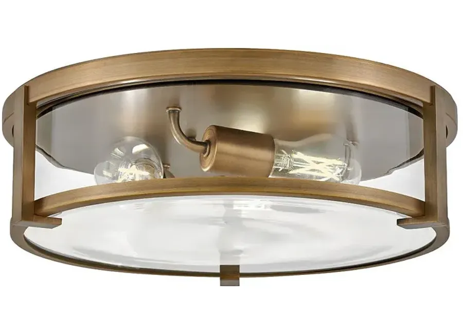 HINKLEY FOYER LOWELL Large Flush Mount Brushed Bronze with Clear glass