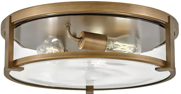 HINKLEY FOYER LOWELL Large Flush Mount Brushed Bronze with Clear glass