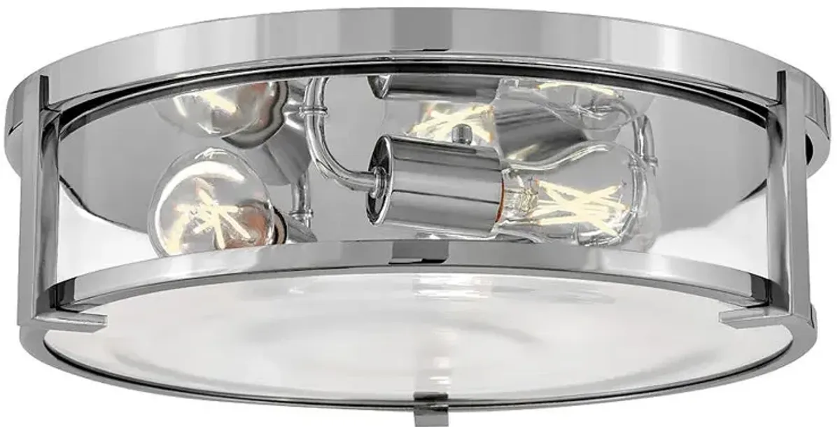 HINKLEY FOYER LOWELL Large Flush Mount Chrome with Clear glass