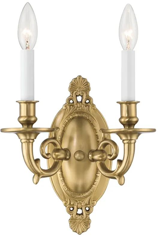 Crystorama Milford 9.5'' Aged Brass Sconce