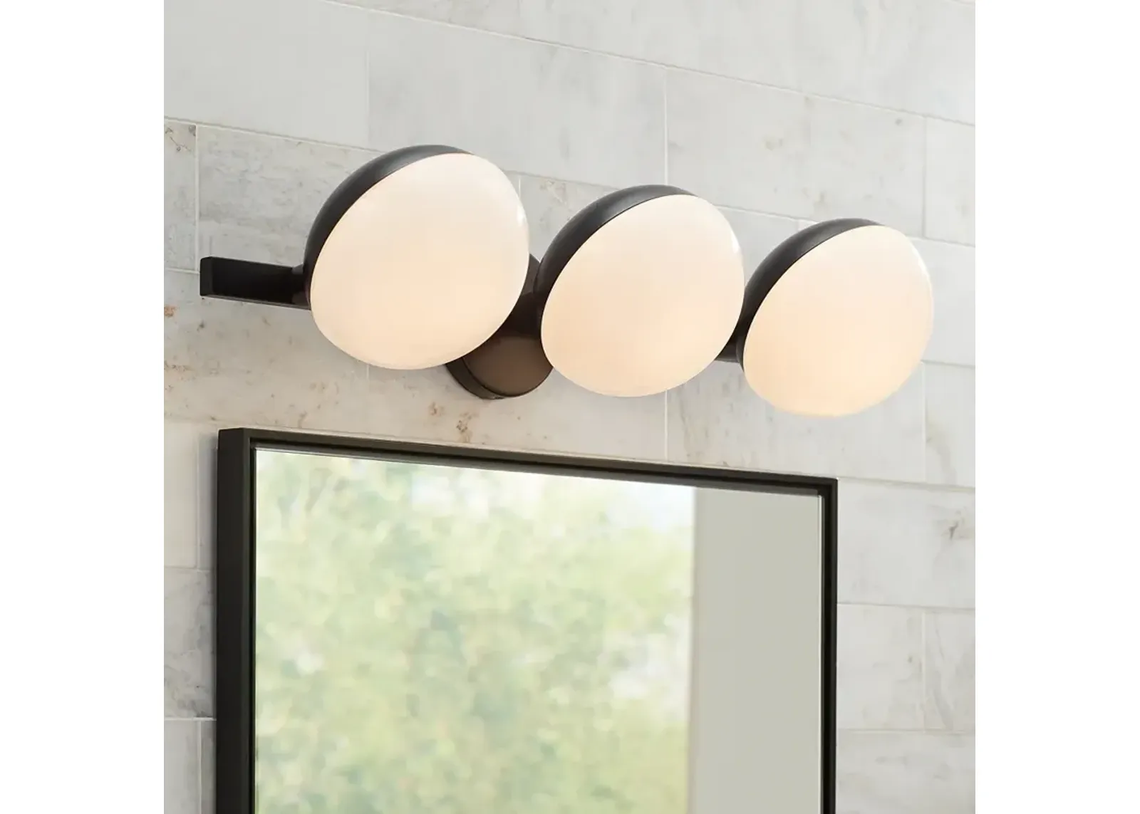 Possini Euro Celine 23" Wide Black 3-Light Bath Light