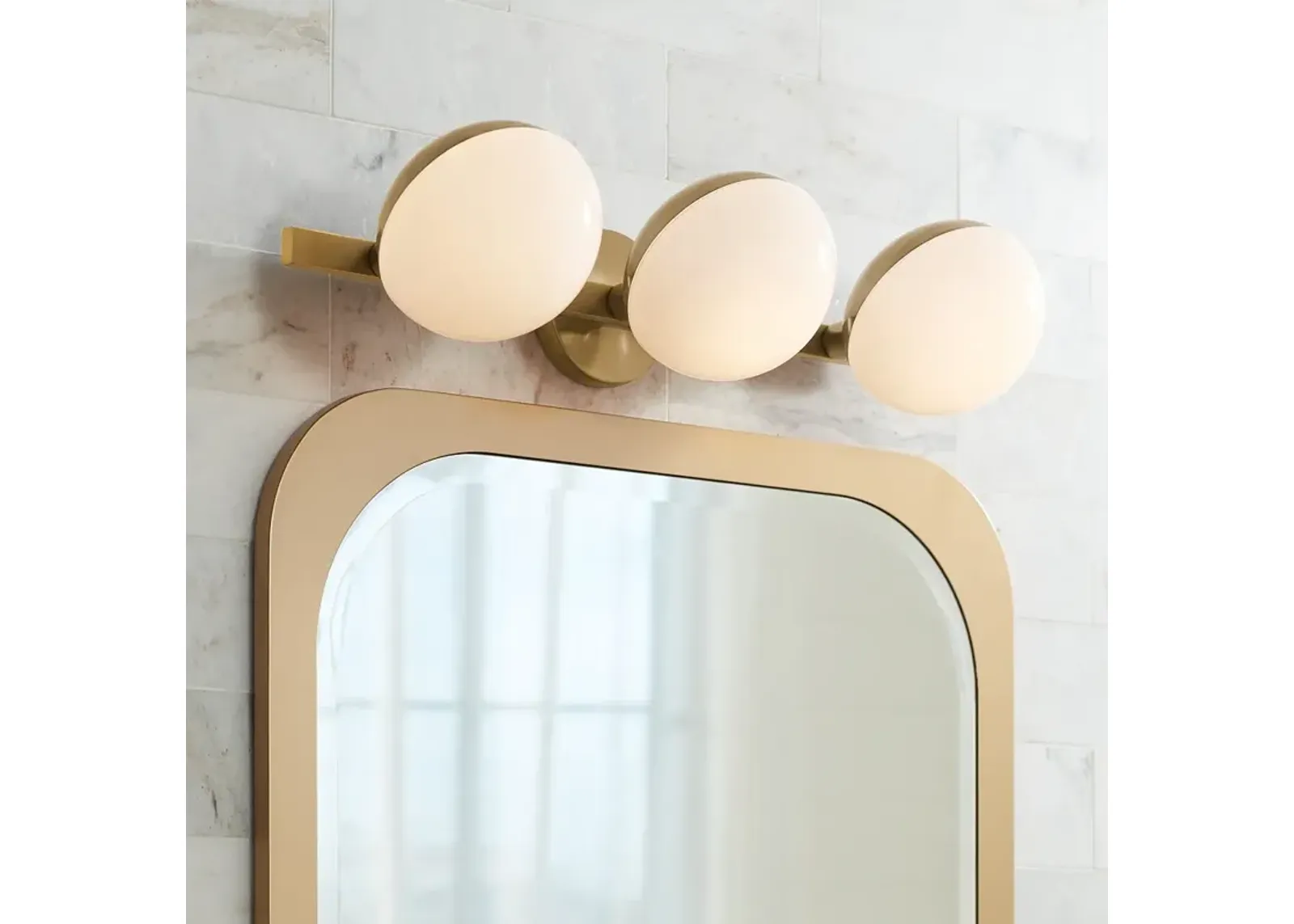 Possini Euro Celine 23" Wide Warm Brass 3-Light Bath Light