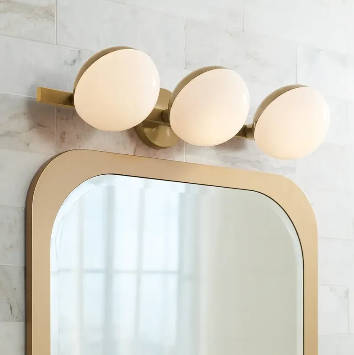 Possini Euro Celine 23" Wide Warm Brass 3-Light Bath Light